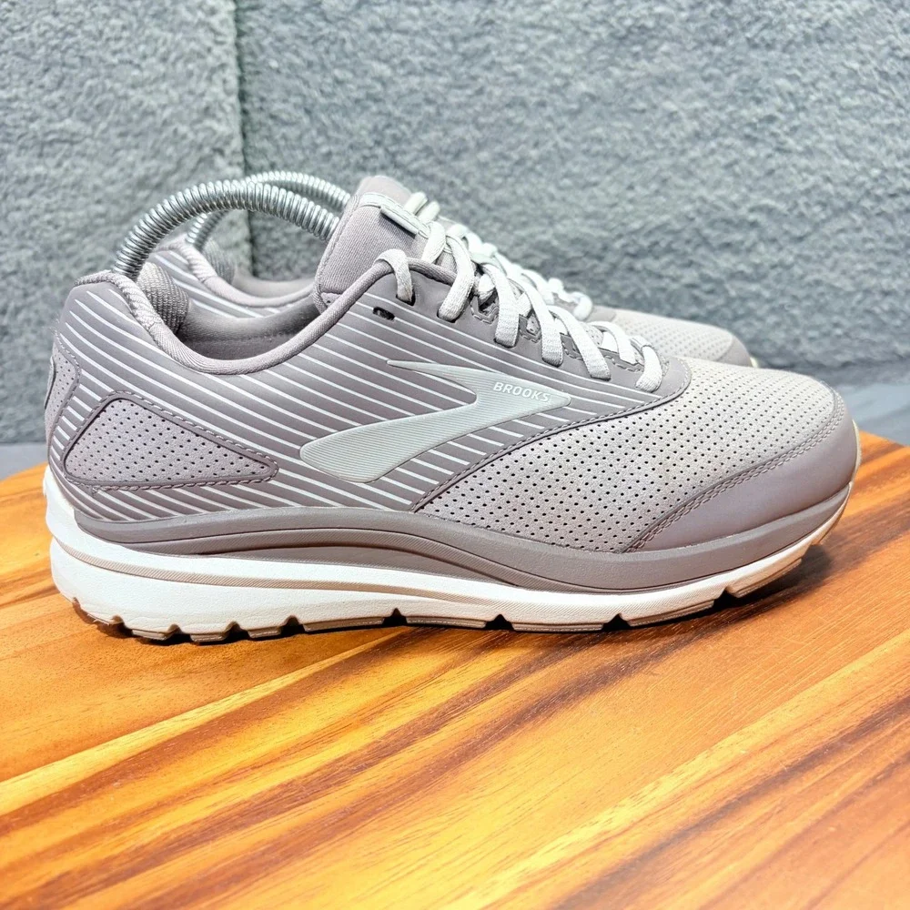 Brooks Addiction Walker 2 Grey White Walking Shoes 1203081D094 Womens 8.5 Wide D